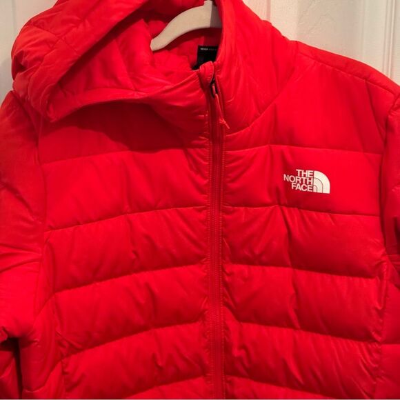 The North Face Mens Large Aconcagua 3 Puffer Fiery Red Down Jacket Zip - Picture 3 of 9